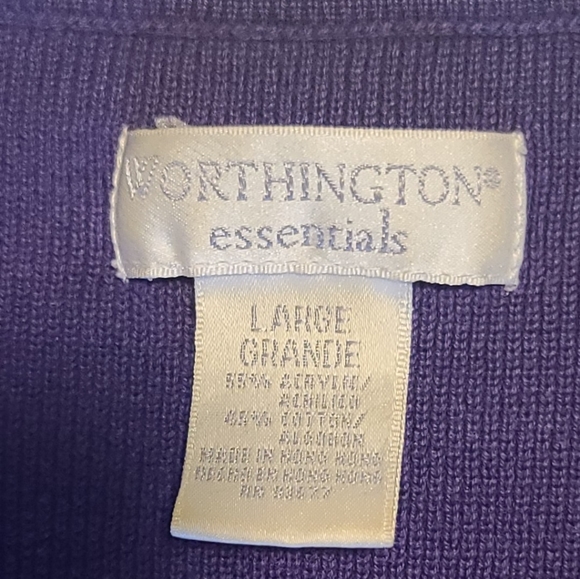 Worthington Essentials Purple Sweater Size L - Picture 3 of 6